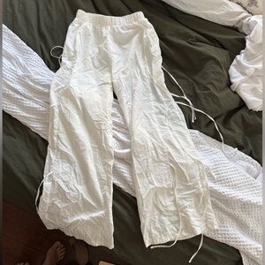 SHEIN Aloruh White Bow Knot Wide Bottoms